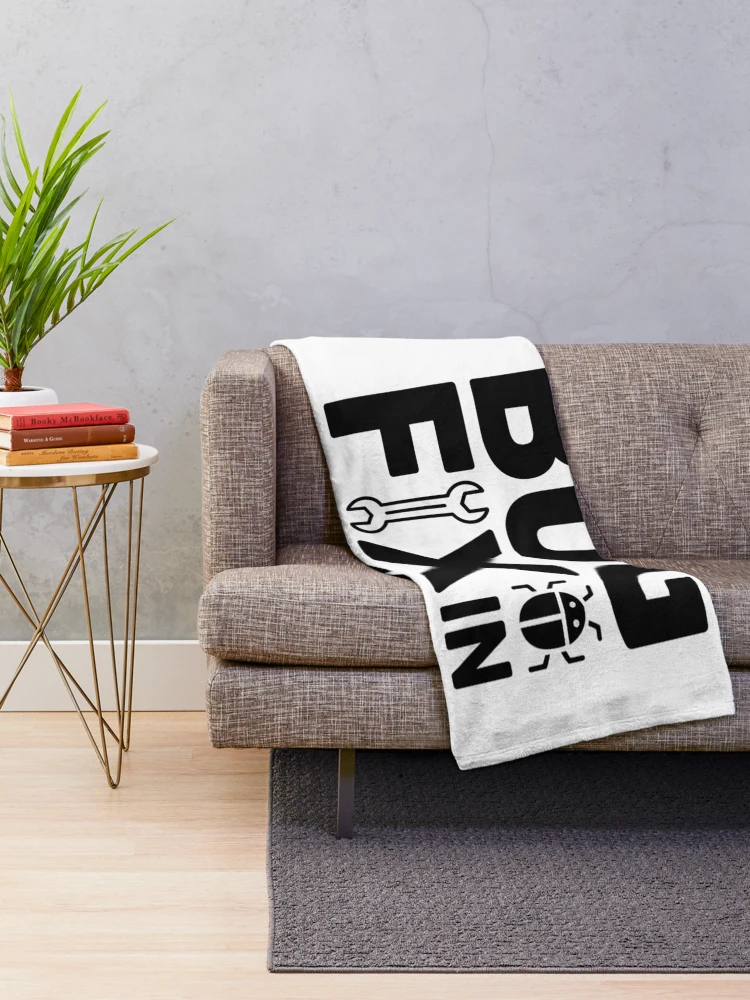 Thumbnail 2 of 6, Throw Blanket, Bug Fix in Progress – Funny Developer Debugging Humor Design designed and sold by RMTrendy.