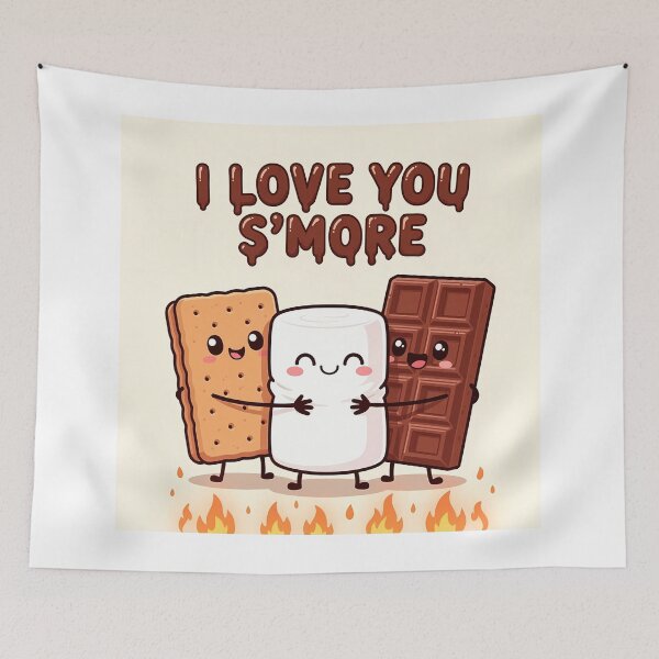 Item preview, Love You S’more Funny Camping Food Pun Valentines Day Sticker Shirt Gift designed and sold by GiftsForge.