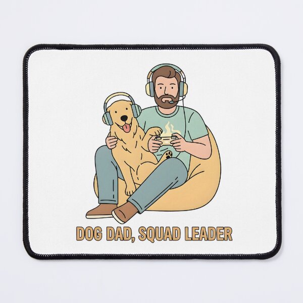 Item preview, Dog Dad Squad Leader | Gamer & Dog Lover Aesthetic designed and sold by Dazai_shop⭐⭐⭐⭐⭐.