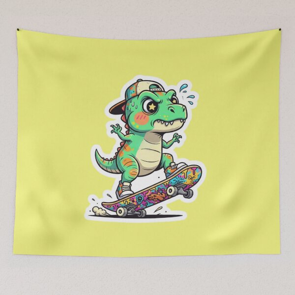 Item preview, Cool Skateboarding T Rex Dinosaur Streetwear Graffiti Art Kawaii Skater Dino designed and sold by bvdesignart.