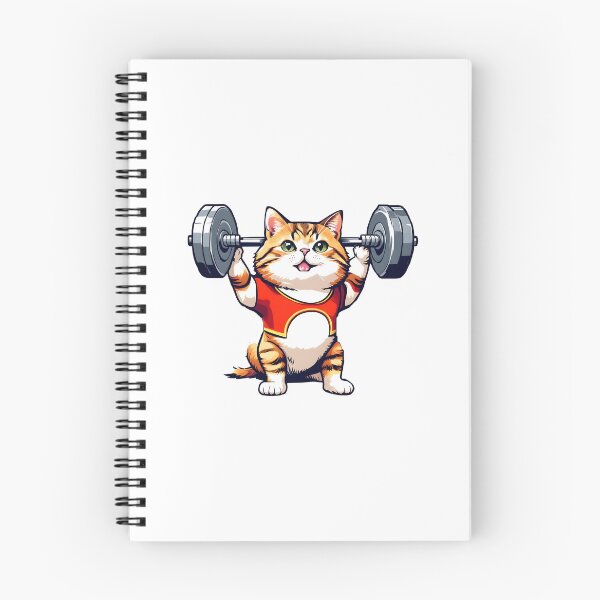Item preview, cat weightlifting barbell cat designed and sold by Uglyandcute.