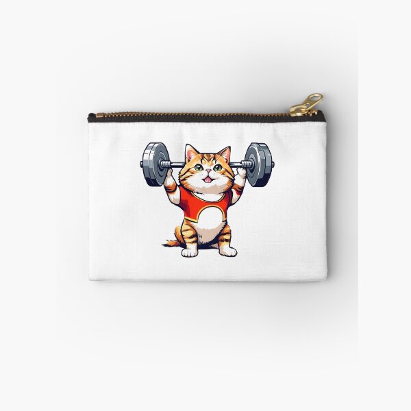 Item preview, cat weightlifting barbell cat designed and sold by Uglyandcute.