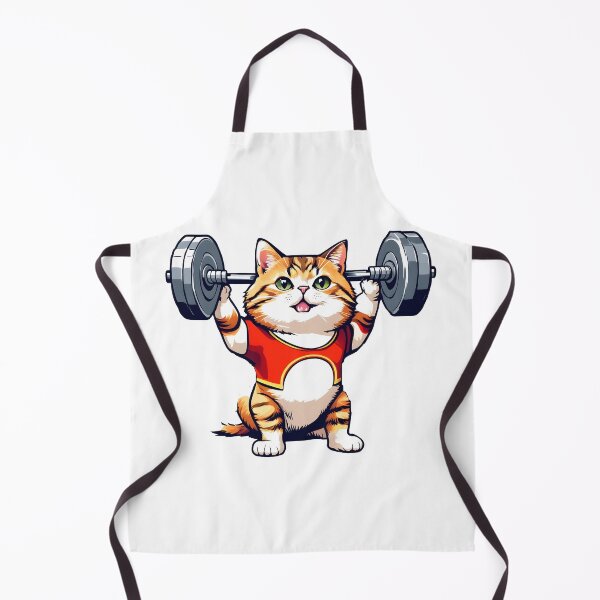 Item preview, cat weightlifting barbell cat designed and sold by Uglyandcute.