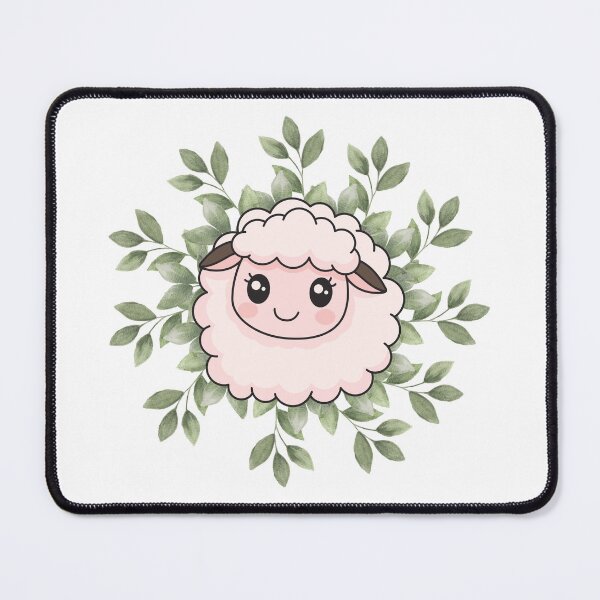 Item preview, Cute little sheep among green leaves on a white background designed and sold by lunadesignsmoon.