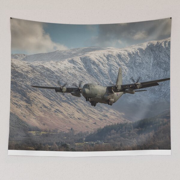 Item preview, C 130 Over the Ice Dusted Hills designed and sold by Skyframe Aviation.