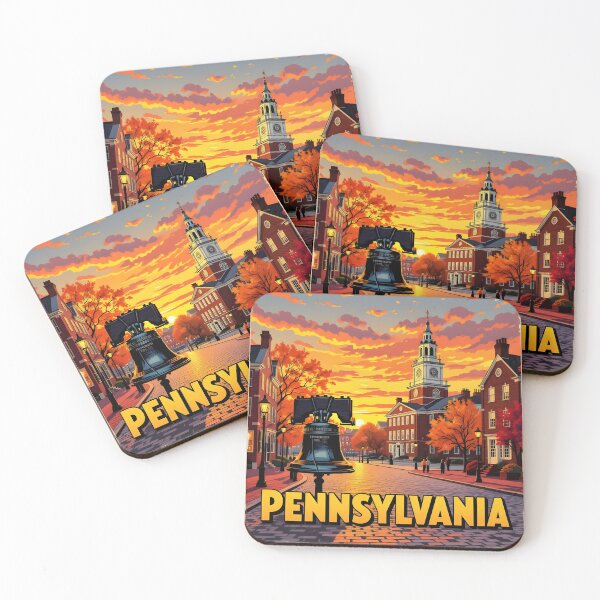 Item preview, Pennsylvania, USA: Vintage-Style Painterly Travel Poster designed and sold by LSVart.