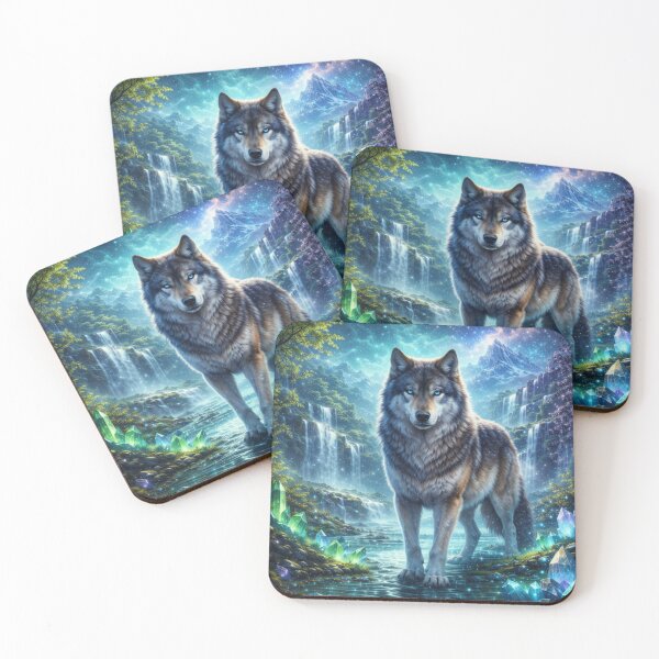 Item preview, Wolf — Midnight Waterfall Sentinel designed and sold by GeoWild Designs.