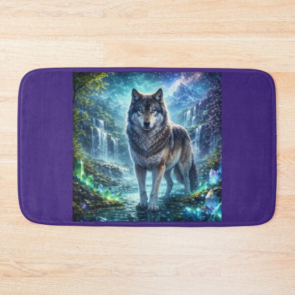 Item preview, Wolf — Midnight Waterfall Sentinel designed and sold by GeoWild Designs.