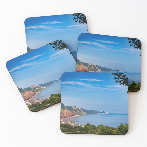 Item preview, Sidmouth Coastline from Peak Hill | Scenic Devon Seaside Photography Print designed and sold by leonwoods.