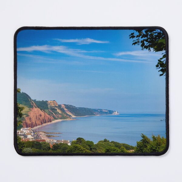 Item preview, Sidmouth Coastline from Peak Hill | Scenic Devon Seaside Photography Print designed and sold by leonwoods.