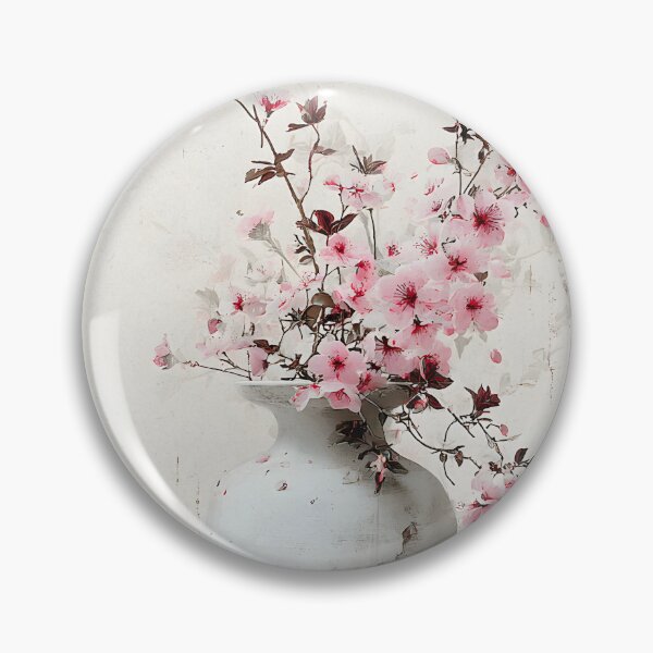 Artikelvorschau, Wabi-Sabi-Vasenkunst | Rustikale Keramikvase mit rosa Blüten entworfen und verkauft von FlowNestStudio.