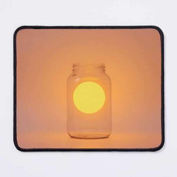 Item preview, Captured Radiance: Modern Minimalist Glowing Sun in a Glass Jar Surreal Art designed and sold by Cozyartsss.