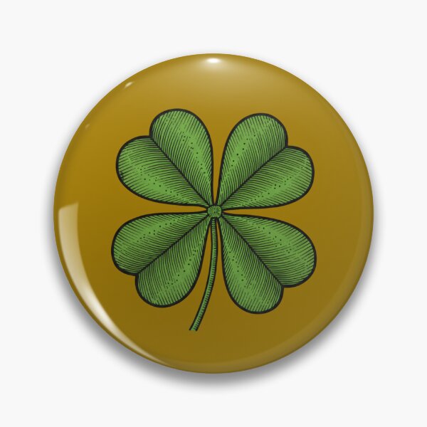 Item preview, Four-Leaf Clover Green woodcut-style 2026 designed and sold by S-M-P-A.