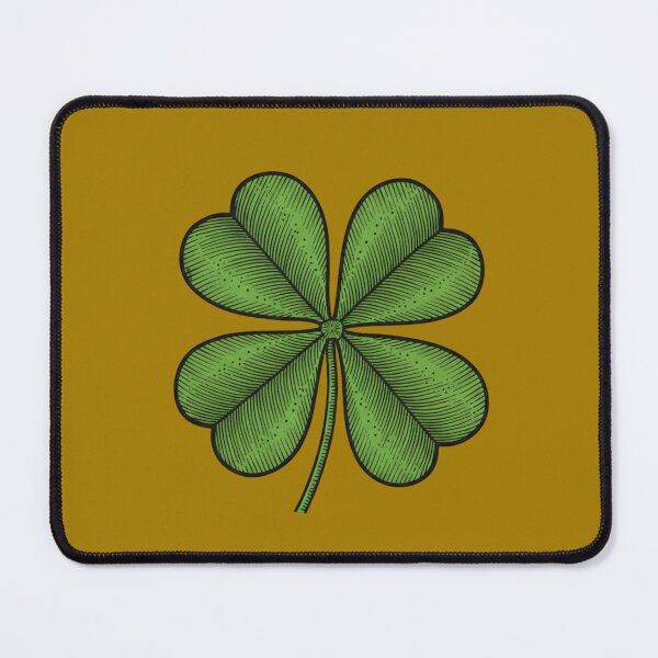 Item preview, Four-Leaf Clover Green woodcut-style 2026 designed and sold by S-M-P-A.