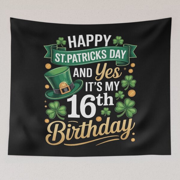 Item preview, 16 Years Old St Patricks Day Its My 16th Birthday Kids Irish designed and sold by JenniferHoust64.