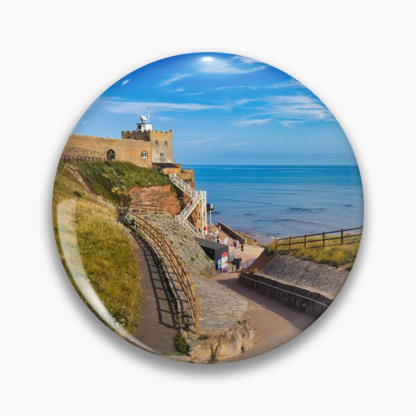 Item preview, Sidmouth Jacobs Ladder | Scenic Devon Cliffside Photography Print designed and sold by leonwoods.