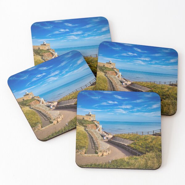 Item preview, Sidmouth Jacobs Ladder | Scenic Devon Cliffside Photography Print designed and sold by leonwoods.