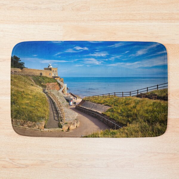 Item preview, Sidmouth Jacobs Ladder | Scenic Devon Cliffside Photography Print designed and sold by leonwoods.
