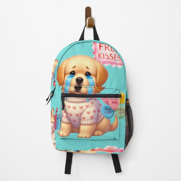 Item preview, Crying Golden Retriever Puppy Valentine's Day | Sad Dog Free Kisses & Heart Sweater designed and sold by E-SarnEdge.