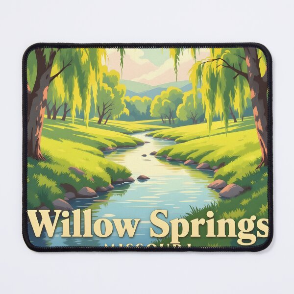 Item preview, Willow Springs, Missouri, USA: Vintage-Style Painterly Travel Poster designed and sold by LSVart.