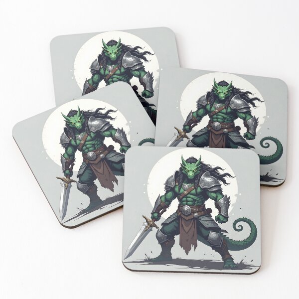 Item preview, Green Dragonborn with sword dungeons and dragons inspired designed and sold by adriansmith31.