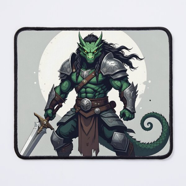 Item preview, Green Dragonborn with sword dungeons and dragons inspired designed and sold by adriansmith31.