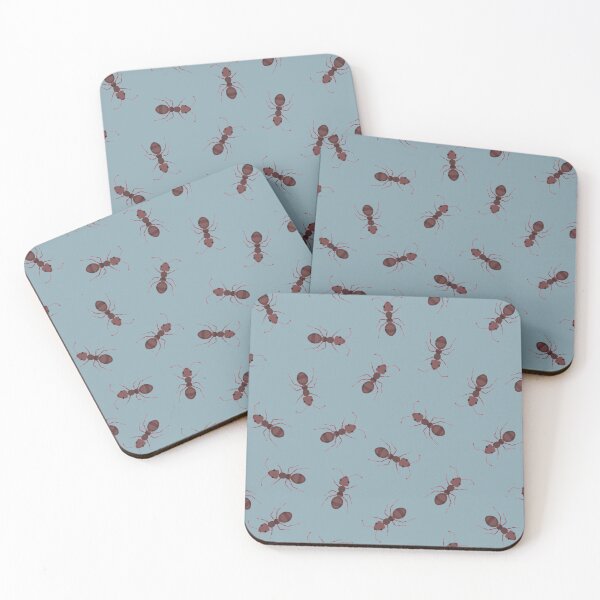 Item preview, Illustrated Brown Ants on Light Gray-Blue designed and sold by KSimpson838.