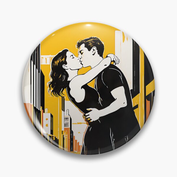 Item preview, Urban Street Kiss - Bold Graphic Couple Art Print designed and sold by Banal25.