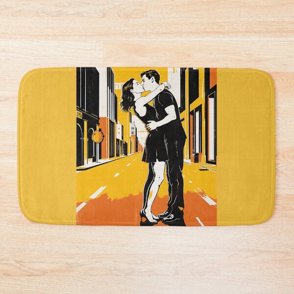 Item preview, Urban Street Kiss - Bold Graphic Couple Art Print designed and sold by Banal25.