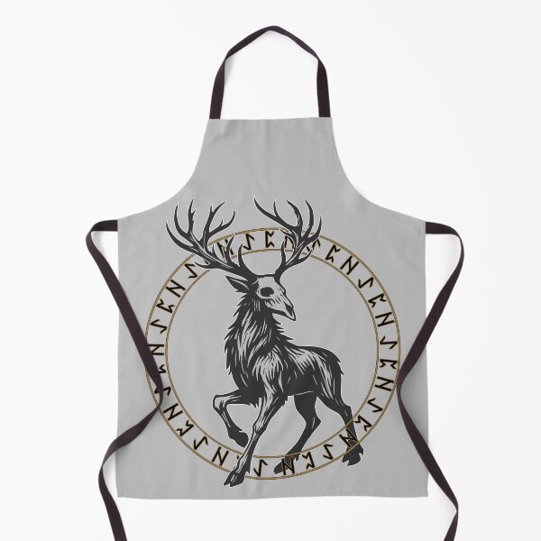 Item preview, Mystic stag in golden norse rune circle designed and sold by MattC_Design.