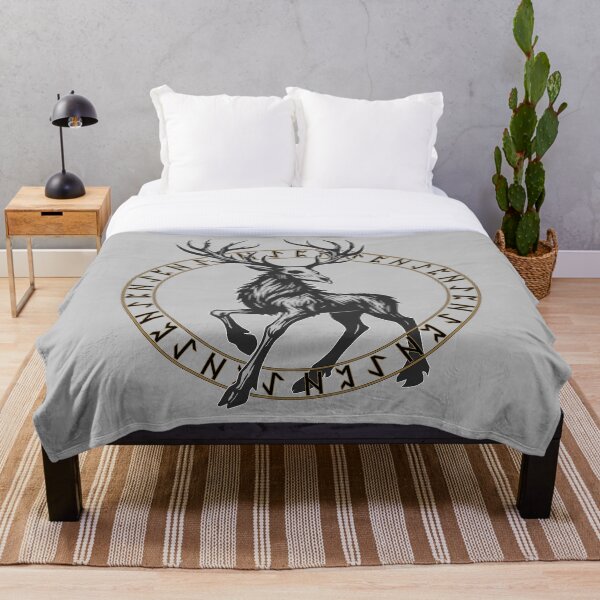Item preview, Mystic stag in golden norse rune circle designed and sold by MattC_Design.