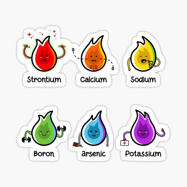 Flaming Elements Science Sticker