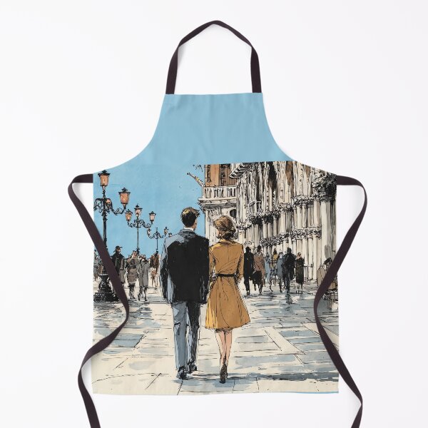 Item preview, Venice Romance - Couple Walking St. Mark's Square Watercolor Art designed and sold by Banal25.