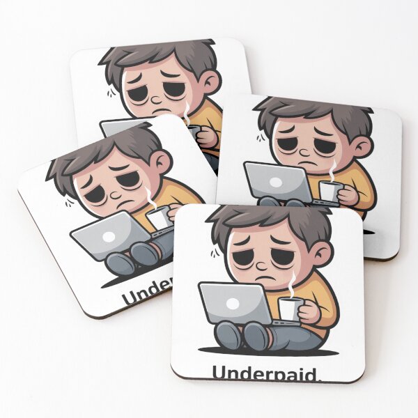 Item preview, Underpaid Overworked and Confused Funny Burnout Humor Sticker designed and sold by Anushka03.