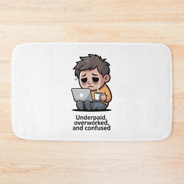 Item preview, Underpaid Overworked and Confused Funny Burnout Humor Sticker designed and sold by Anushka03.