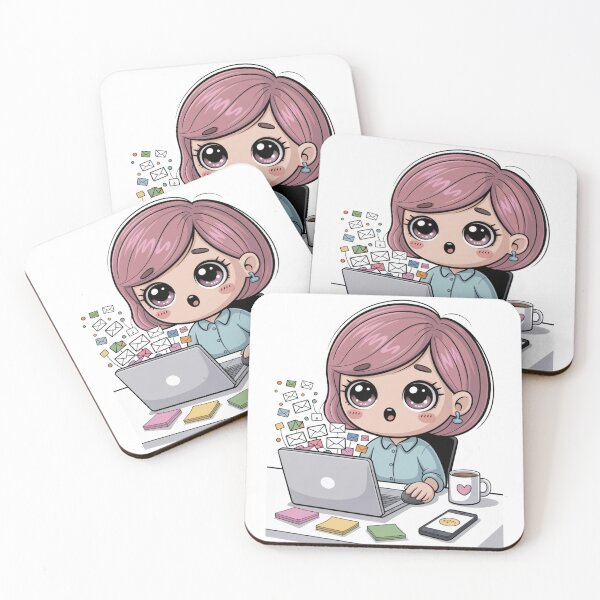 Item preview,  Kawaii Office Worker Email Overload designed and sold by McVrax.