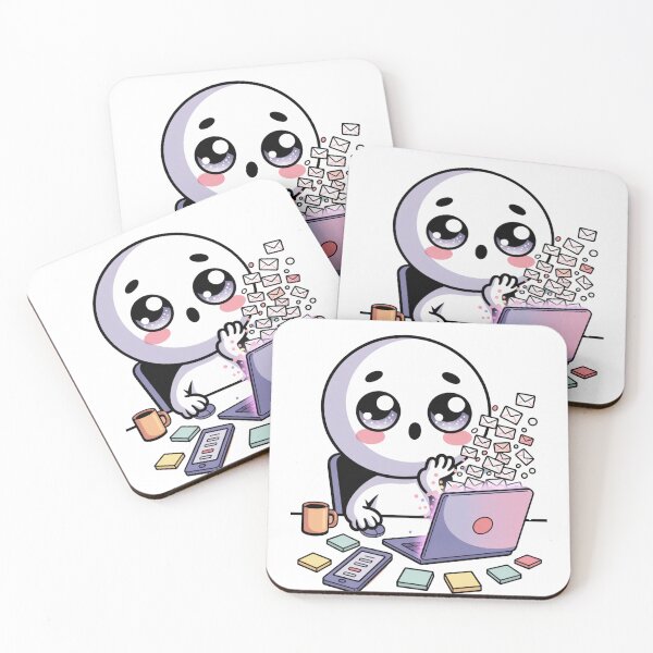 Item preview, Kawaii Office Worker Email Overload designed and sold by McVrax.