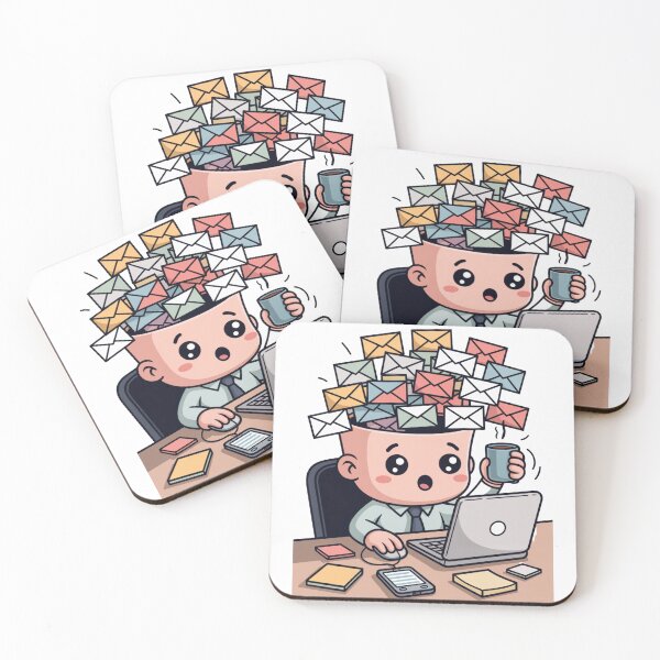 Item preview, Kawaii Office Worker Email Overload designed and sold by McVrax.