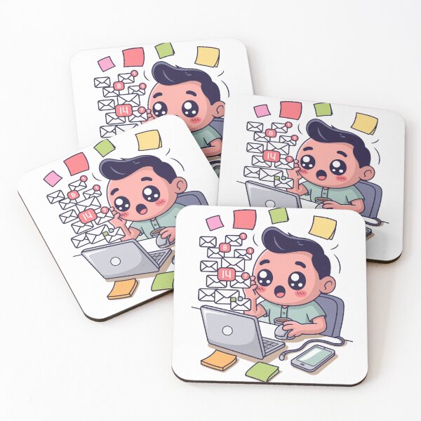 Item preview,  Kawaii Office Worker Email Overload designed and sold by McVrax.
