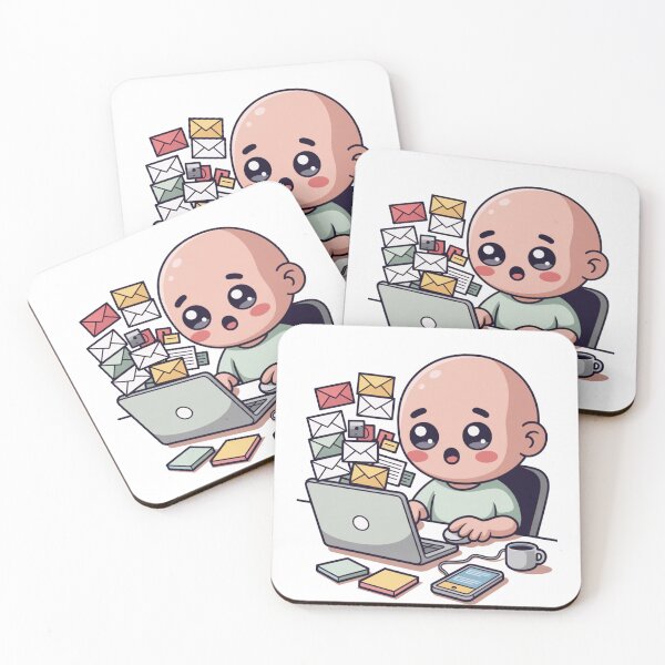 Item preview,  Kawaii Office Worker Email Overload designed and sold by McVrax.