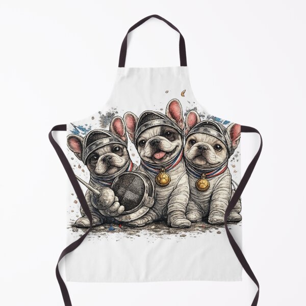 Item preview, French Bulldog Fencing Puppies designed and sold by ChillCharmStudio.