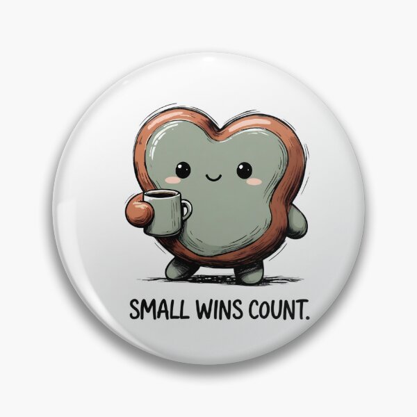 Item preview, Small Wins Count Cute Wonky Blob Heart Coffee Doodle designed and sold by DesingScan.