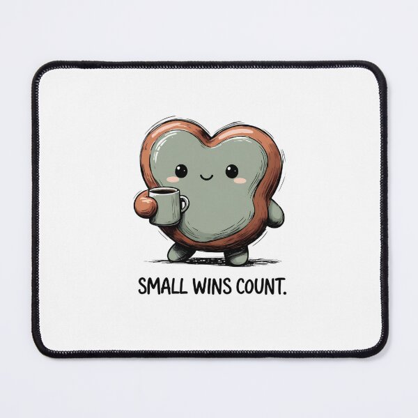 Item preview, Small Wins Count Cute Wonky Blob Heart Coffee Doodle designed and sold by DesingScan.