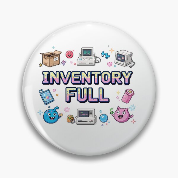 Item preview, Inventory Full – Gamer Humor Minimal Design designed and sold by WearContext.