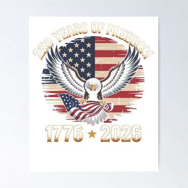 Aperçu de l'œuvre USA Independence 250 Years – Patriotic 1776–2026 créée et vendue par Inkvado.
