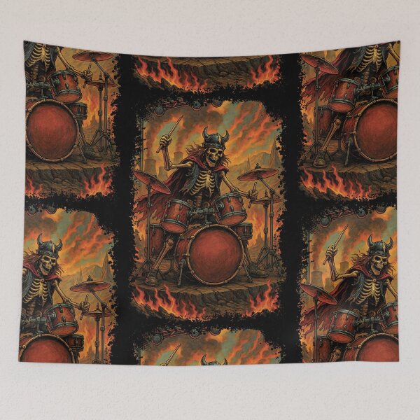 Item preview,  AC/DC, skeleton playing drums, gift for drummers designed and sold by Pixel4you.