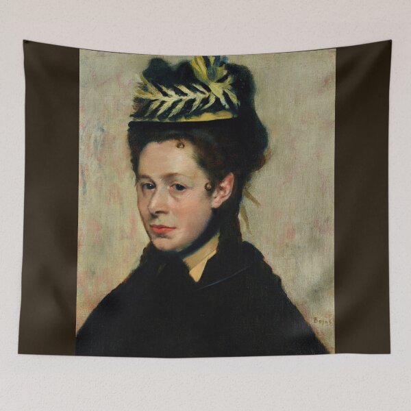 Item preview, Buste De Femme Au Chapeau a Plumes by Edgar Degas: Impressionist Portrait Poster designed and sold by artofuniverse.