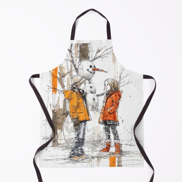 Item preview, Winter Fun - Children Building Snowman Watercolor Illustration Art designed and sold by Banal25.
