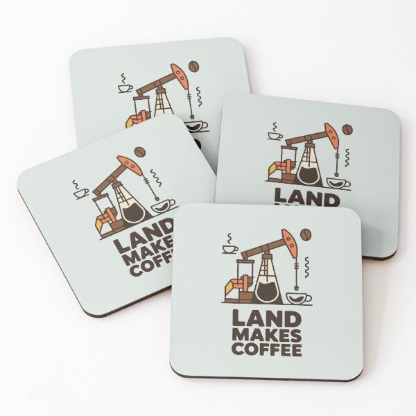 Item preview, Land Makes Coffee Funny Oil Rig Caffeine Extraction Industrial Art designed and sold by SplashTastic.