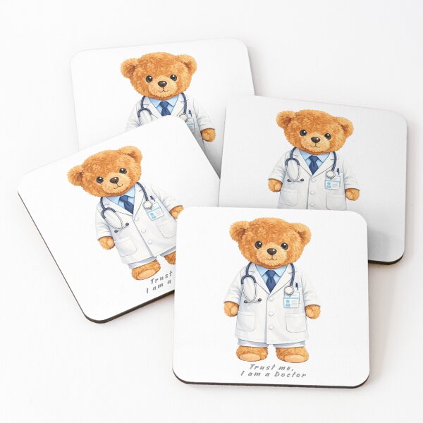 Item preview, Cute Doctor Teddy Bear with Stethoscope and White Coat designed and sold by CuteBear87.